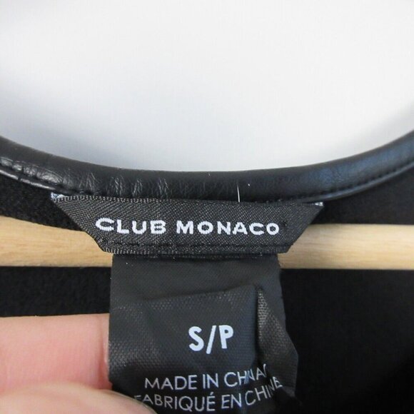 Club Monaco Women's Tank Top Blouse Round Neck Casual Pullover Black Small 106 - Picture 3 of 9